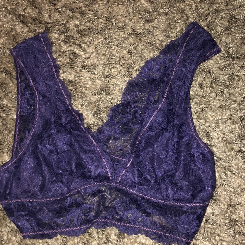 Purple Lace Halter Bra